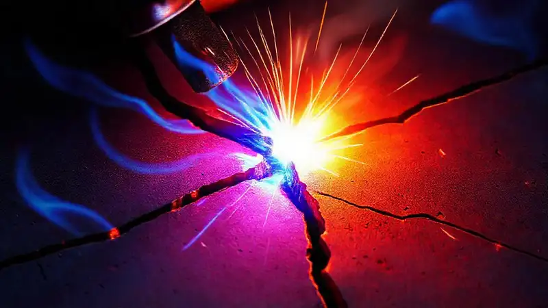 Grietas en metal se forman por calor